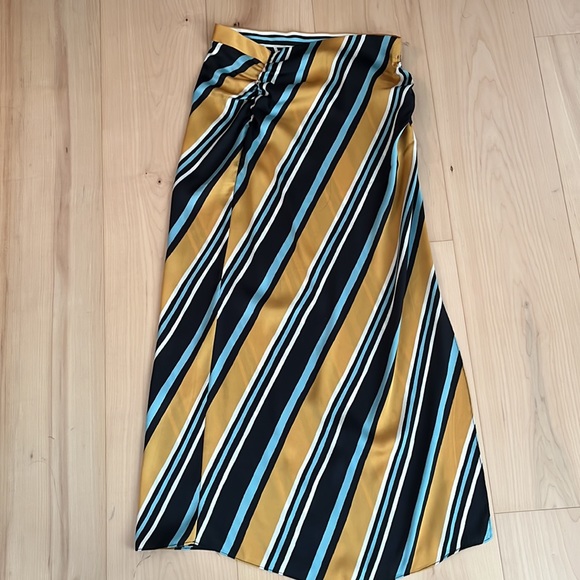 Zara Stripe Satin Maxi Skirt - Picture 2 of 3